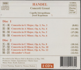 Handel: Concerti Grossi Op.3 & Op. 6 / Alexander's Feast 2CD (Käyt)