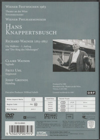 Hans Knappertsbusch: Concert - Wagner, Die Walküre, 1. Aufzug DVD Käyt