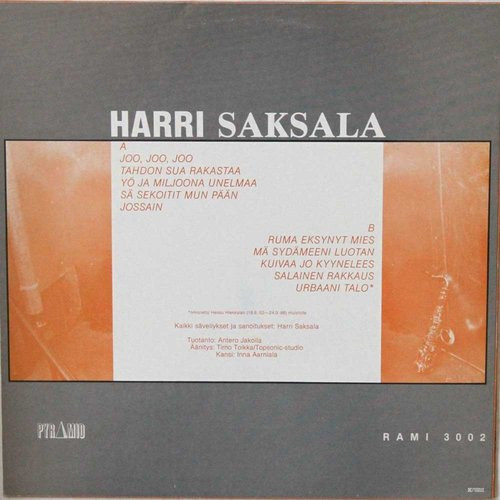 Harri Saksala: Muistikirja LP (Käyt)