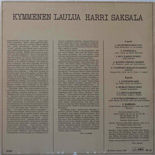 Harri Saksala: Kymmenen laulua LP (Käyt)