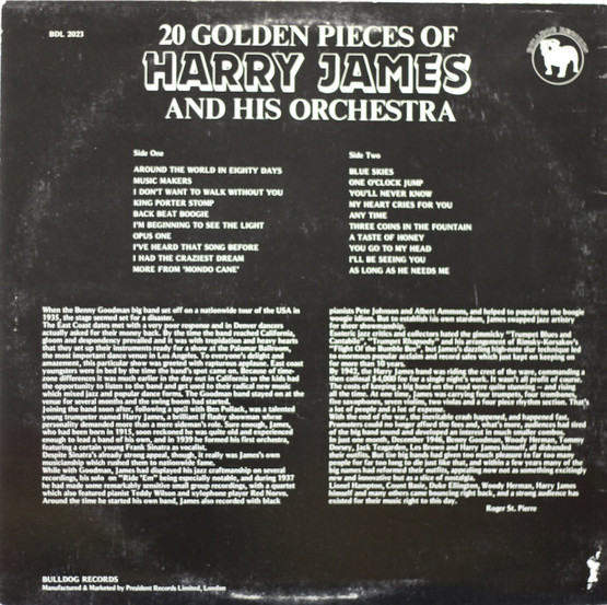 Harry James And His Orchestra: 20 Golden Pieces Of Harry James LP Käyt