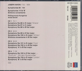 Joseph Haydn / Antal Dorati: The Symphonies N°s 96-104. 4CD (Käyt)