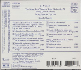 Haydn: The Seven Last Words Of Jesus Christ, Op. 51. CD (Käyt)