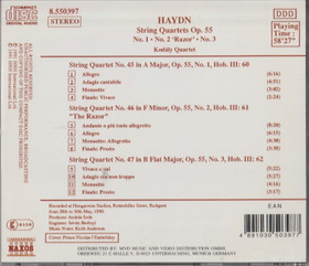 Haydn / Kodály Quartet: String Quartets Op. 55, Nos. 1 - 3. CD (Käyt)