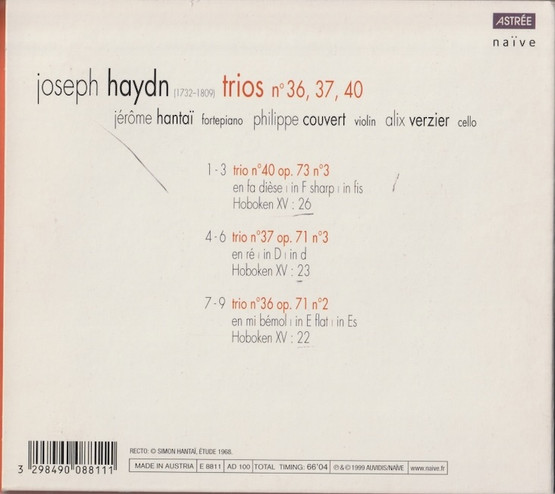 Haydn / Jérôme Hantaï /Philippe Couvert /Alix Verzier: Trios CD (Käyt)
