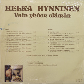 Helka Hynninen: Vain yhden elämän LP (Käyt)