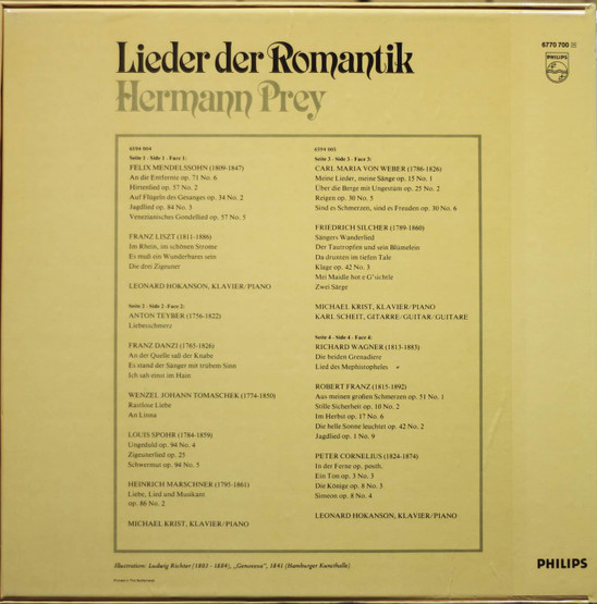 Hermann Prey: Lieder Der Romantik 2LP Box (Käyt)