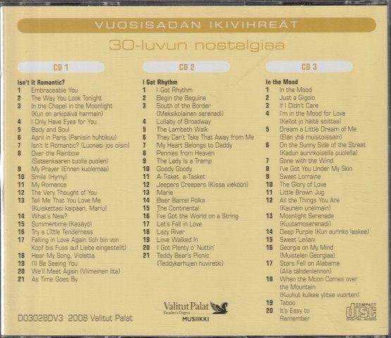 V/A: 30-luvun nostalgiaa - Vuosisadan ikivihreät 3CD (Käyt)