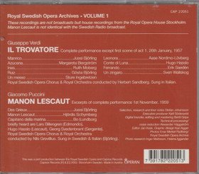 Verdi / Puccini / Björling: Il Trovatore / Manon Lescaut 2CD (Käyt)