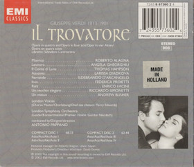  Verdi / Alagna / Gheorgiu / Hampson / Pappano: Il Trovatore 2CD Käyt