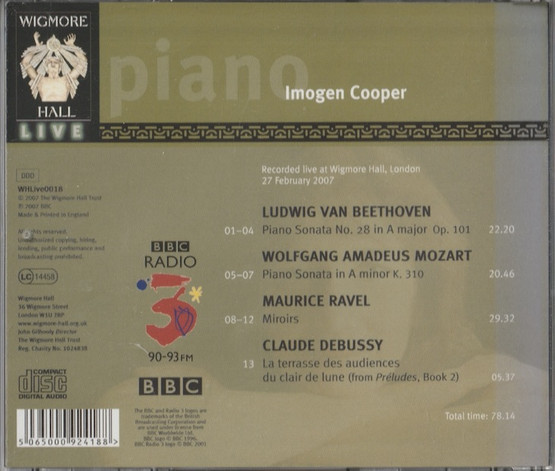 Imogen Cooper: Piano Works By Beethoven, Mozart And Ravel CD (Käyt)