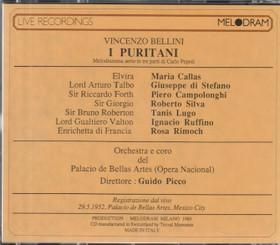 Bellini / Callas /Di Stefano /Campolonghi / Picco: I Puritani 2CD Käyt