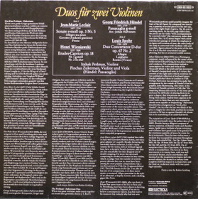 Itzhak Perlman & Pinchas Zukerkman: Duos Für Zwei Violinen LP (Käyt)