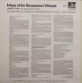 James Tyler: Music of the Renaissance Virtuosi LP (Käyt)