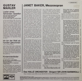 Janet Baker: Gustav Mahler LP (Käyt)