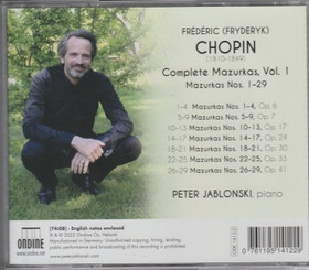 Chopin / Peter Jablonski: Complete Mazurkas - Vol. 1. CD (Käyt)