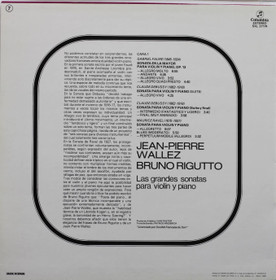Wallez / Rigutto: Las grandes sonatas para violín y piano LP (Käyt)
