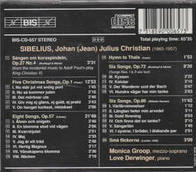 Jean Sibelius / Monica Groop / Love Derwinger: Songs Volume 2. CD Käyt