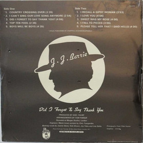 J. J. Barrie : Did I Forget To Say Thank You LP (Mint)