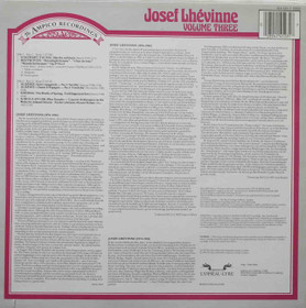 Josef Lhevinne: The Ampico Recordings Volume Three LP (Käyt)