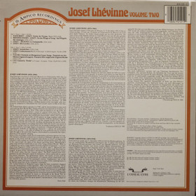 Josef Lhevinne: Volume Two LP (Käyt)