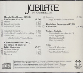 Jubilate / Astrid Riska: Musik till Edith Södergrans dikter CD (Käyt)