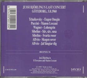 Jussi Björling: Jussi Björlings's Last Concert CD (Käyt)