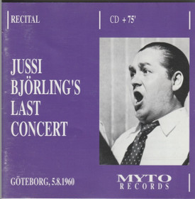 Jussi Björling: Jussi Björlings's Last Concert CD (Käyt)