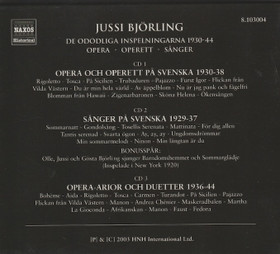 Jussi Björling: De Odödliga Inspelningarna 1930-44. 3CD Box (Käyt)