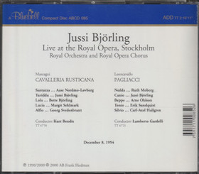 Mascagni / Leoncavallo /Björling: Cavalleria Rusticana / Pagliacci 2CD