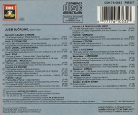 Jussi Björling: Opera Arias CD (Käyt)