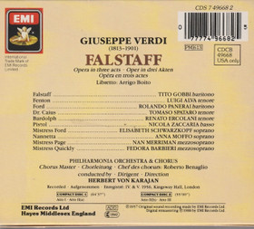 Verdi / Philharmonia Orchestra / Karajan: Falstaff 2CD Box (Käyt)