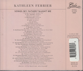 Kathleen Ferrier: Songs My Father Taught Me CD (Käyt)