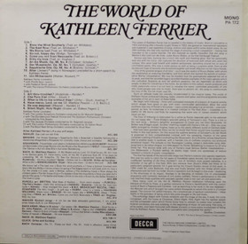 Kathleen Ferrier: The World Of Kathleen Ferrier LP (Käyt)
