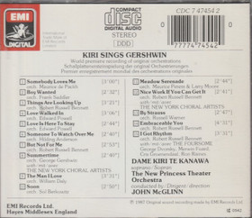 Gershwin / Te Kanawa / John McGlinn: Kiri Sings Gershwin CD (Käyt)