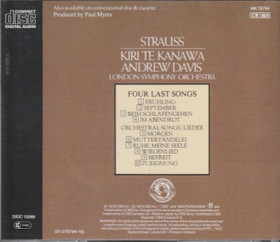 R. Strauss / Kiri Te Kanawa / Andrew Davis: Four Last Songs CD (Käyt)
