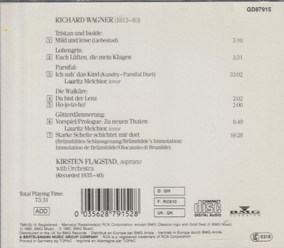 Kirsten Flagstad / Wagner: Arias - Duets with Melchior CD (Käyt)