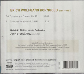 Korngold / John Storgårds: Symphony In F Sharp CD (Käyt)
