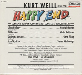 Kurt Weill: Happy End CD (Käyt)