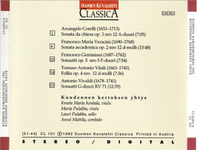 Kuudennen kerroksen yhtye: Kuhmon Kamarimusiikki 1992 CD (Käyt)