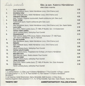 Laulu joutsenelle CD (Käyt)