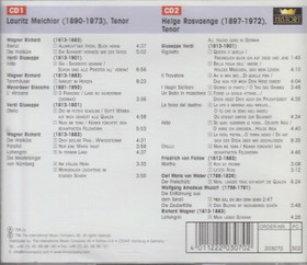 Lauritz Melchior / Helge Rosvaenge: Great Voices Of The Opera 2CD Käyt