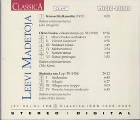 Leevi Madetoja: Konserttialkusoitto / Okon Fuoko CD (Käyt)