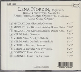 Lena Nordin: Arias and Overtures by Mozart Verdi Gounod CD (Käyt)