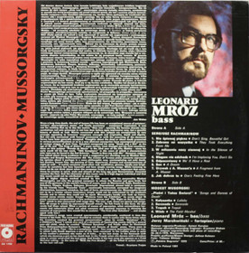 Leonard Mróz / Jerzy Marchwiński: Rachmaninov - Mussorgsky LP (Käyt)