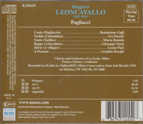 Leoncavallo / Gigli / Pacetti / Basiola / Ghione: Pagliacci CD (Käyt)