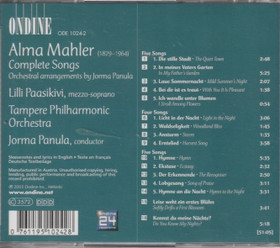 Alma Mahler / Lilli Paasikivi / Jorma Panula: Complete Songs CD (Käyt)