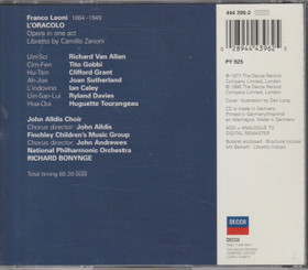 Leoni / Sutherland / Gobbi / Van Allan / Bonynge: L´Oracolo CD (Käyt)