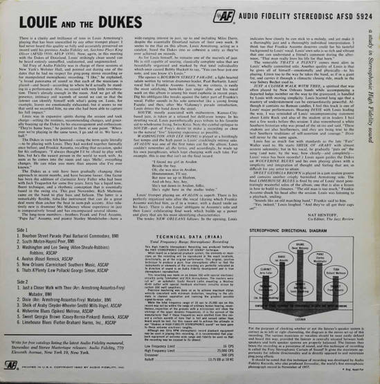 Louis and The Dukes of Dixieland: Louis And The Dukes of Dixieland LP
