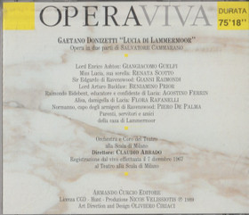 Gaetano Donizetti: Lucia di Lammermoor CD (Käyt)
